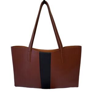 Vince Camuto Luck Tote Bag | Red Desert with Stripe | Vegan Leather | NWOT